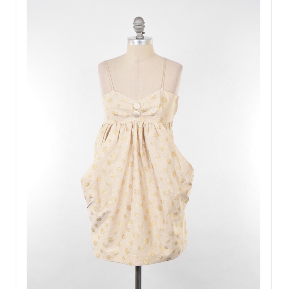 FINAL💰Julie Haus metallic gold brocade mini dress